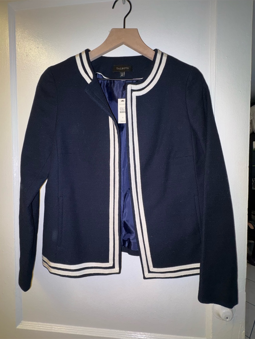 Talbots Navy Open-Front Blazer